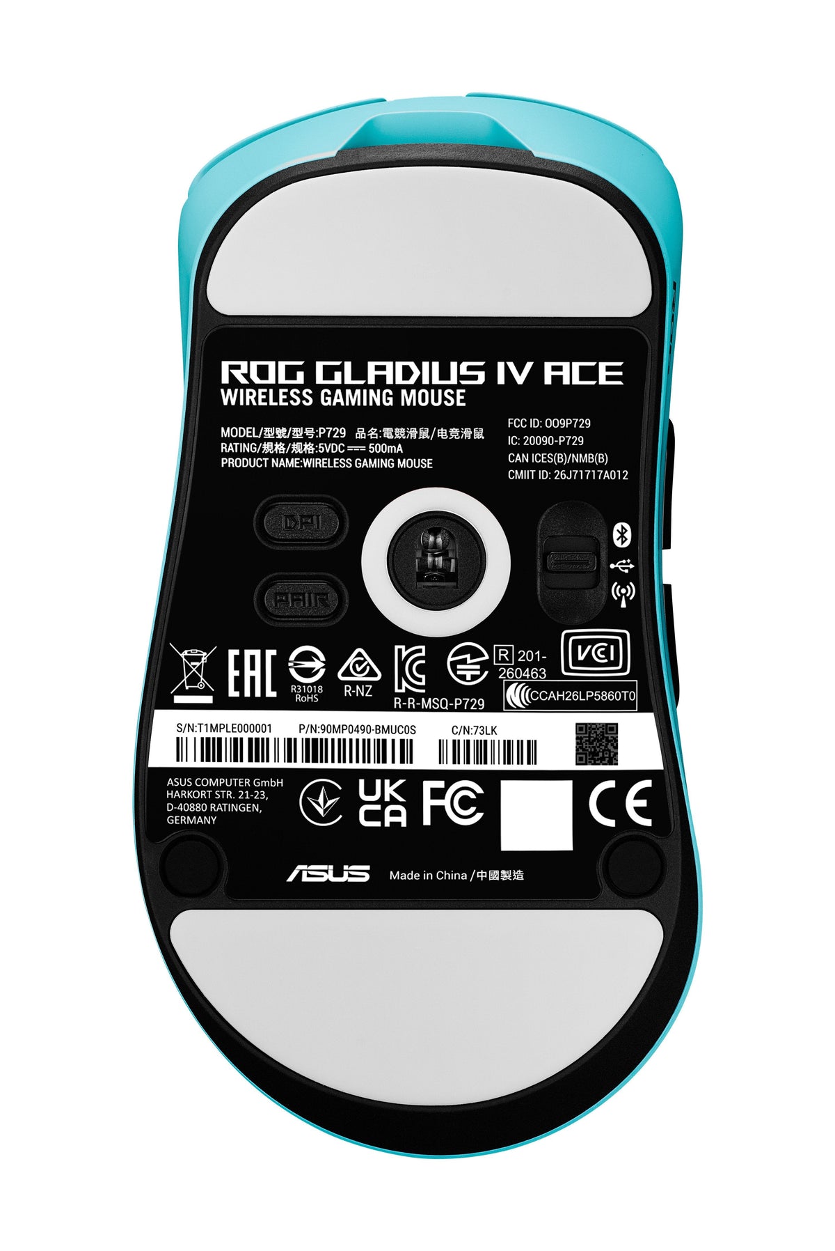 Ratón Asus Rog Gladius Iv Ace Gaming De Competición Inalámbrico, Azul