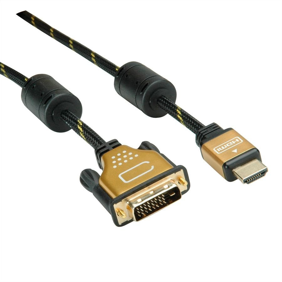 Roline Gold Monitorcable Dvi (24+1) - Hdmi, St St, 1 M