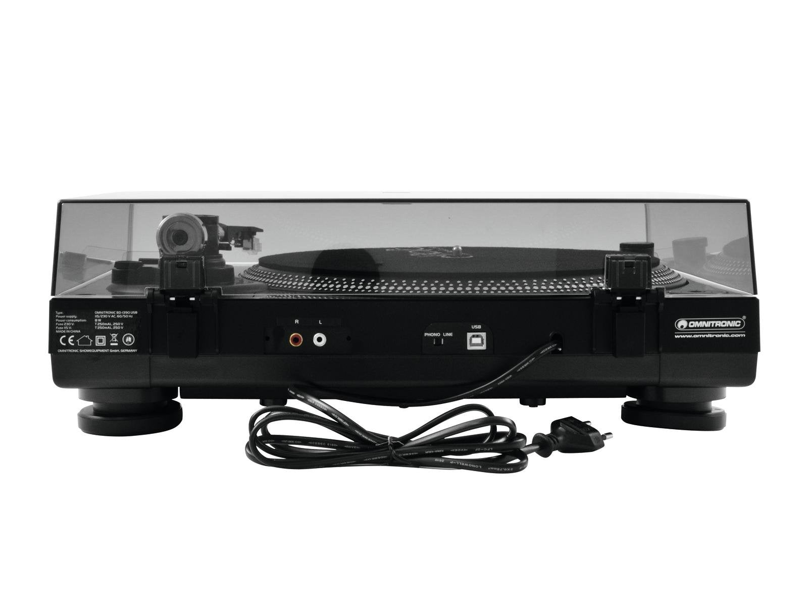 Tocadiscos Omnitronic Bd-1390  De Tracción Por Correa Portátil Negro