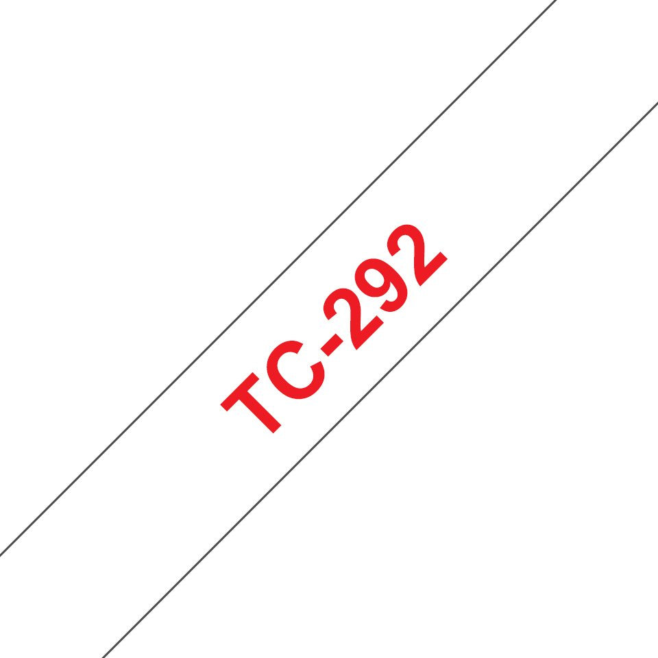 Tc-Tape / 9mm / Red Text/ White Tape