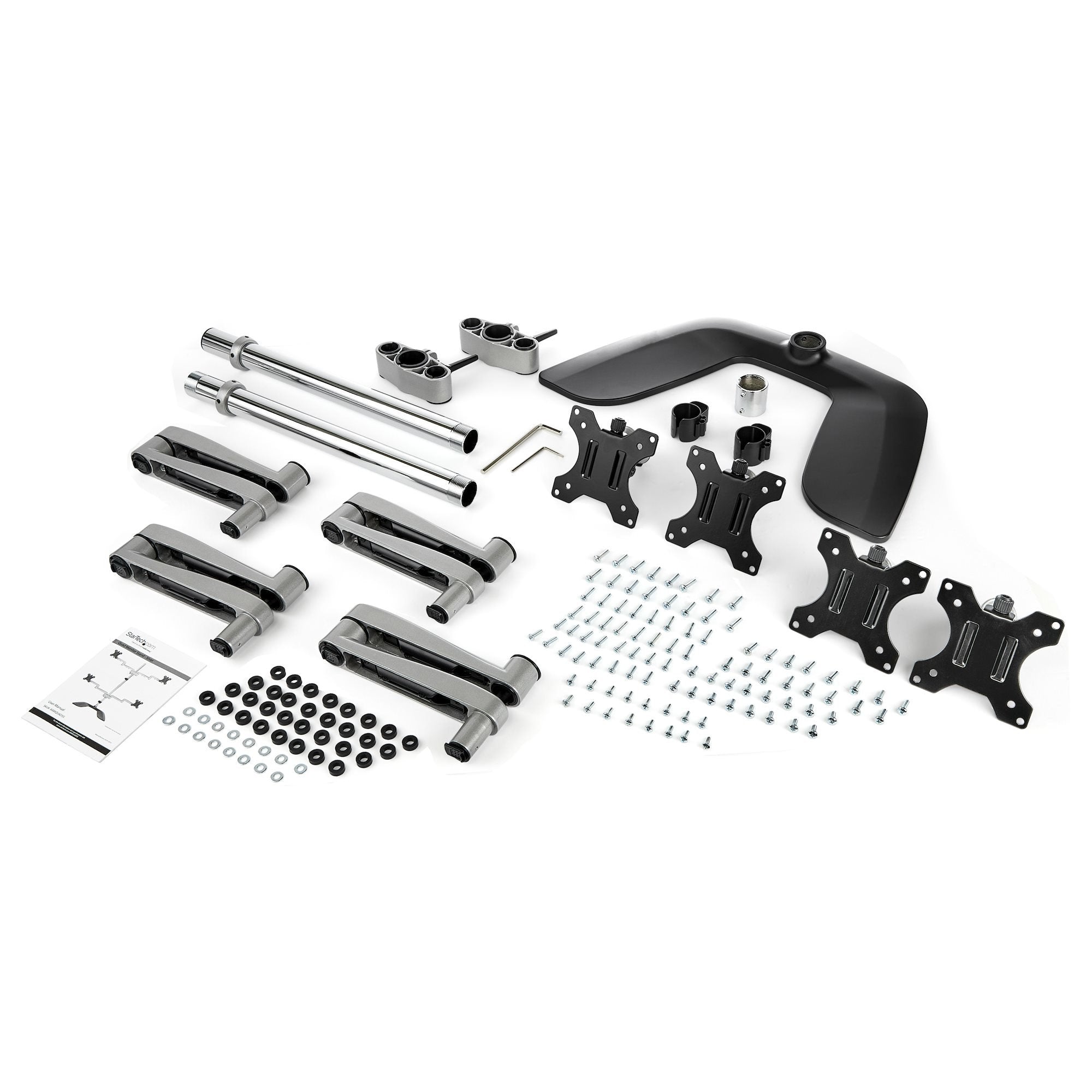 Startech.Com Base Soporte De Escritorio Para 4 Monitores - Articulado - En Acero Y Aluminio