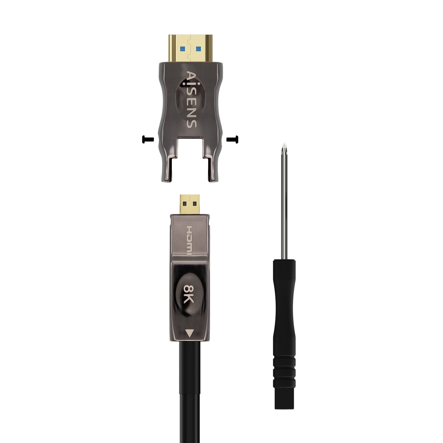 Aisens Cable Hdmi V2.1 Aoc Desmontable Ultra Alta Velocidad / Hec 8k@60hz 4k@120hz 4:4:4 48gbps - A/M-D/A/M - 50m -