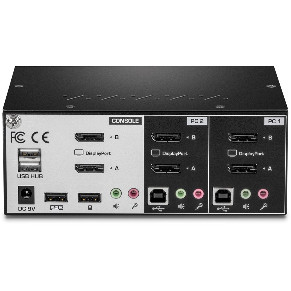 Trendnet Kvm 2-Port Displayport Switch Con Audio Usb 2.0 Hub