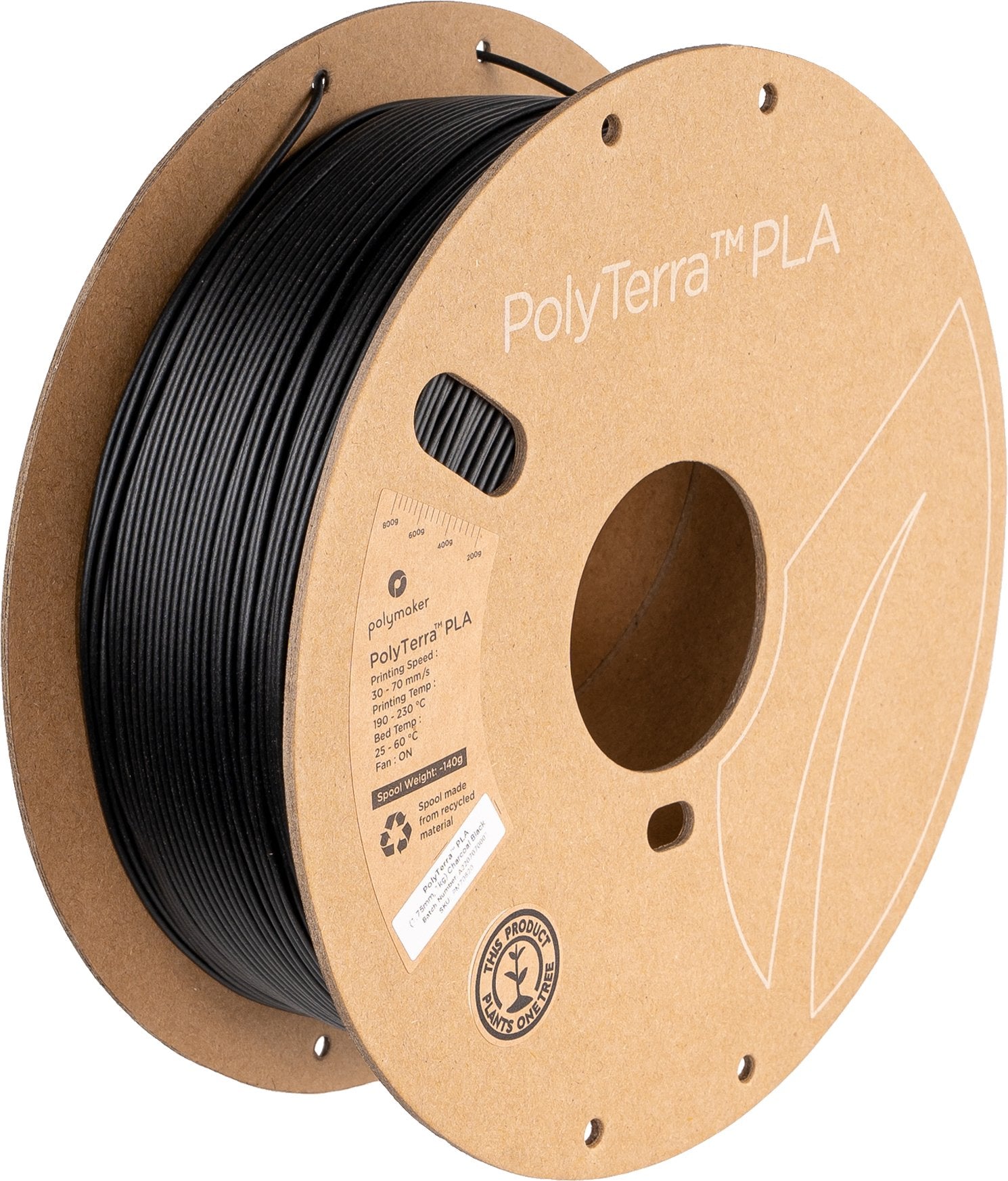 Pla 1,75mm Charcoal Negro 3kg