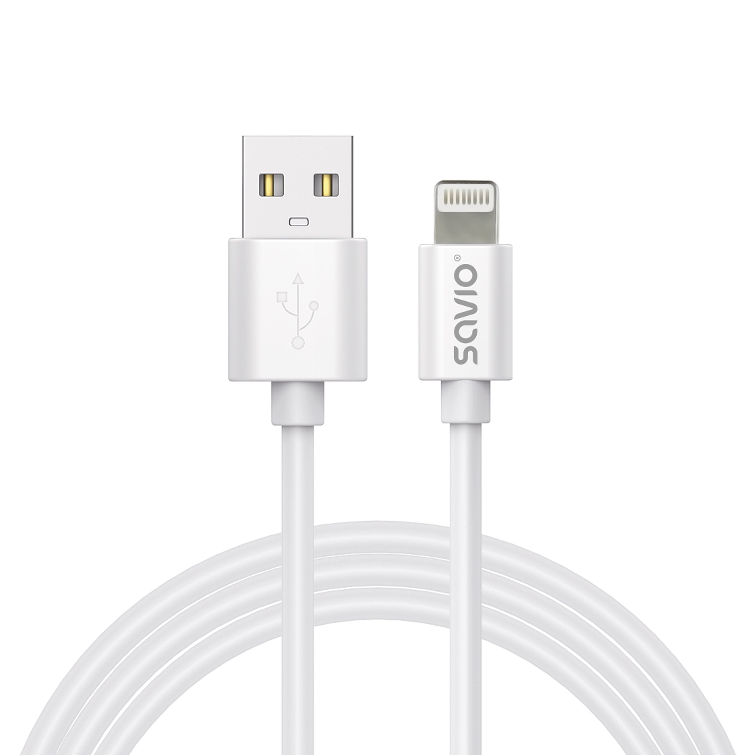Savio Cl-193 Cable Usb Usb 2.0 2 M Usb A Usb C/Lightning Blanco