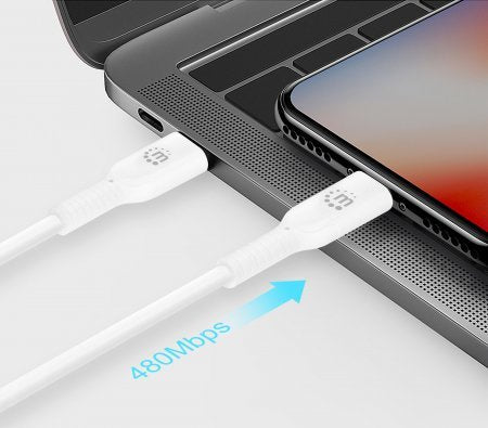 EAN 0766623394505 - Manhattan 394505 cable de teléfono móvil Blanco 0,5 m USB C Lightning imagen 5