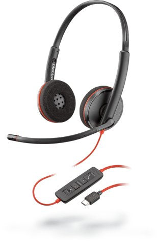 Poly Blackwire 3220 Auriculares Alámbrico Diadema Oficina/Centro De Llamadas Usb Tipo C Negro, Rojo