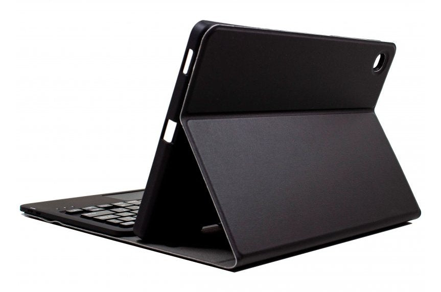 Funda Polipiel Negra + Teclado (Español) Bluetooth Galaxy Tab S6 Lite Con Touch Panel. 
Funda Con Teclado Bluetooth Para Samsung Galaxy Tab S6 Lite P610 / P615 / P619 / P613 De 10.4\1, Con Cubierta Plegable, Cierre Magnético Y Suave I