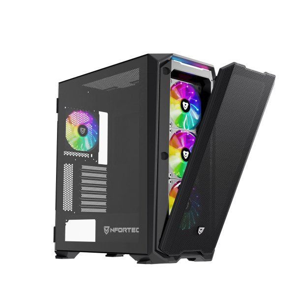 Nfortec Nf-Cs-Kraterx-B Carcasa De Ordenador Midi Tower Negro