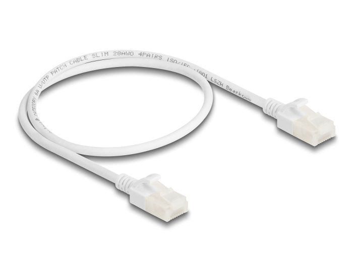 Delock Rj45 Cable De Red Cat.6a Macho A Macho U/Utp Slim 0,5 M Blanco