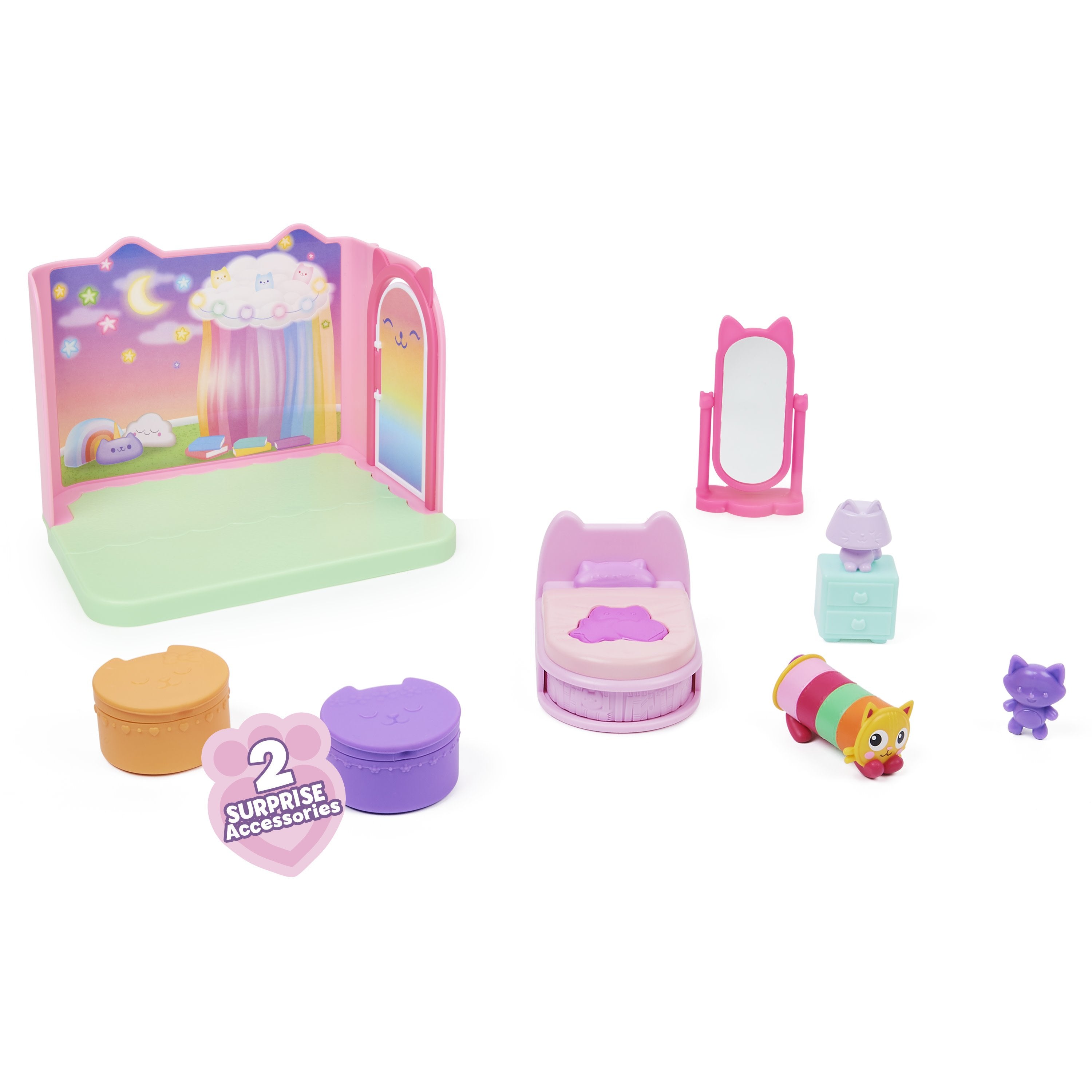 Spin Master Gabby'S Dollhouse Deluxe Room Figura De Juguete Para Dormitorio Con Gato De Peluche Almohada Figura De Gato 6062037