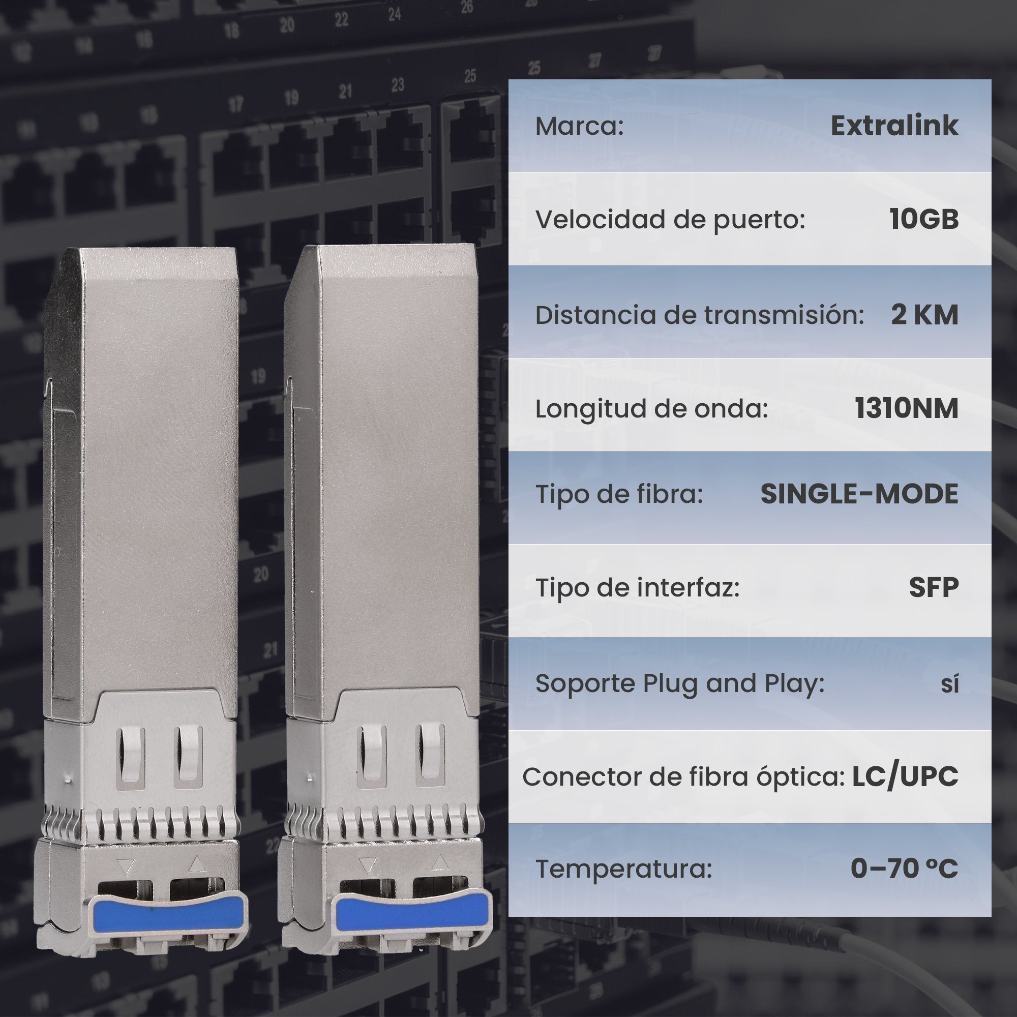 Extralink Sfp+ 10g 1310nm Sm Lc 2km 2-Pack