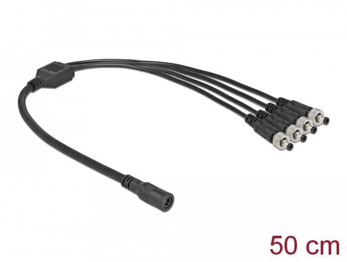 Delock Cable Divisor De Cc 5,5 X 2,1 Mm 1 X Hembra A 4 X Macho Atornillable