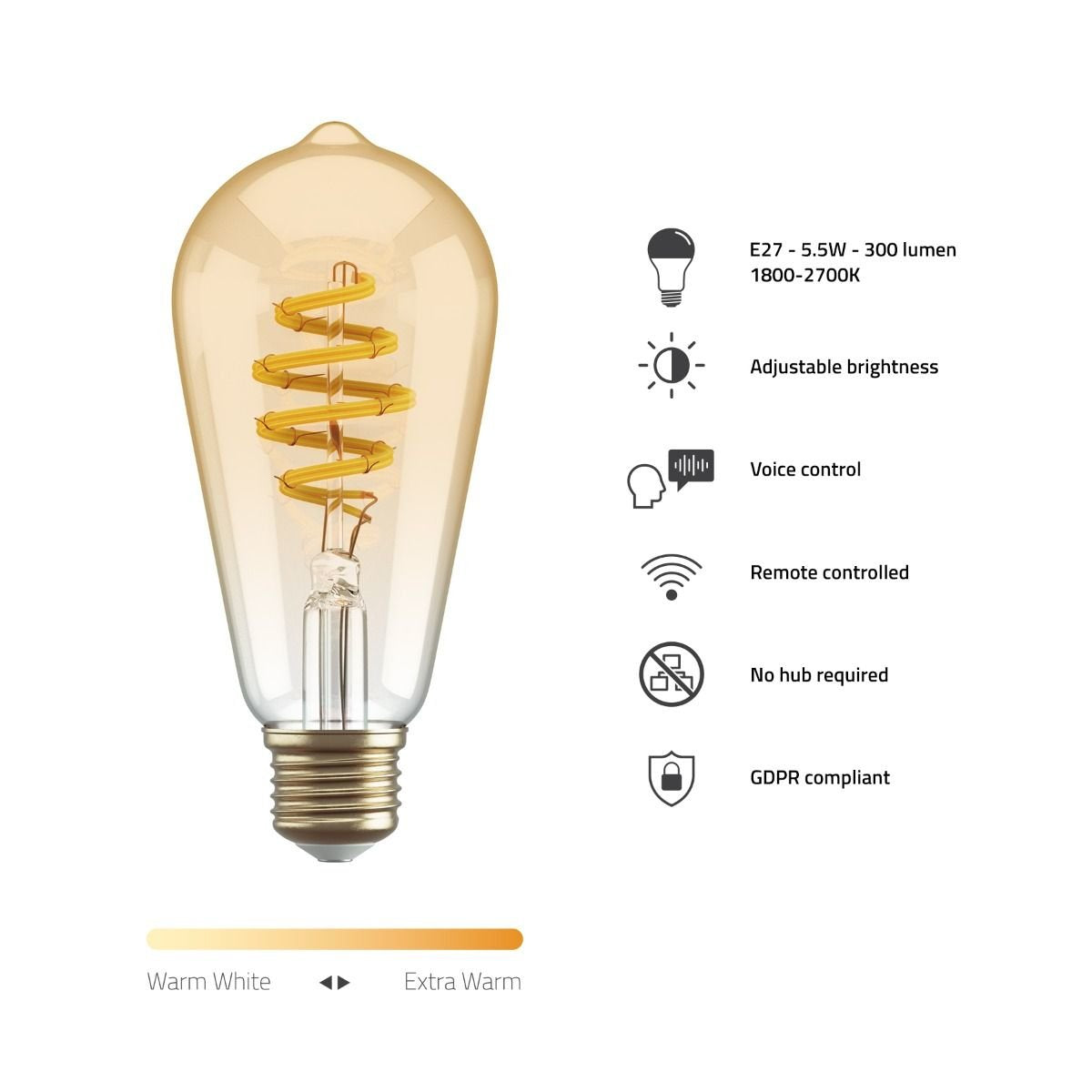 Bombilla Inteligente Hombli Hbeb-0212   Wi-Fi 5,5 W