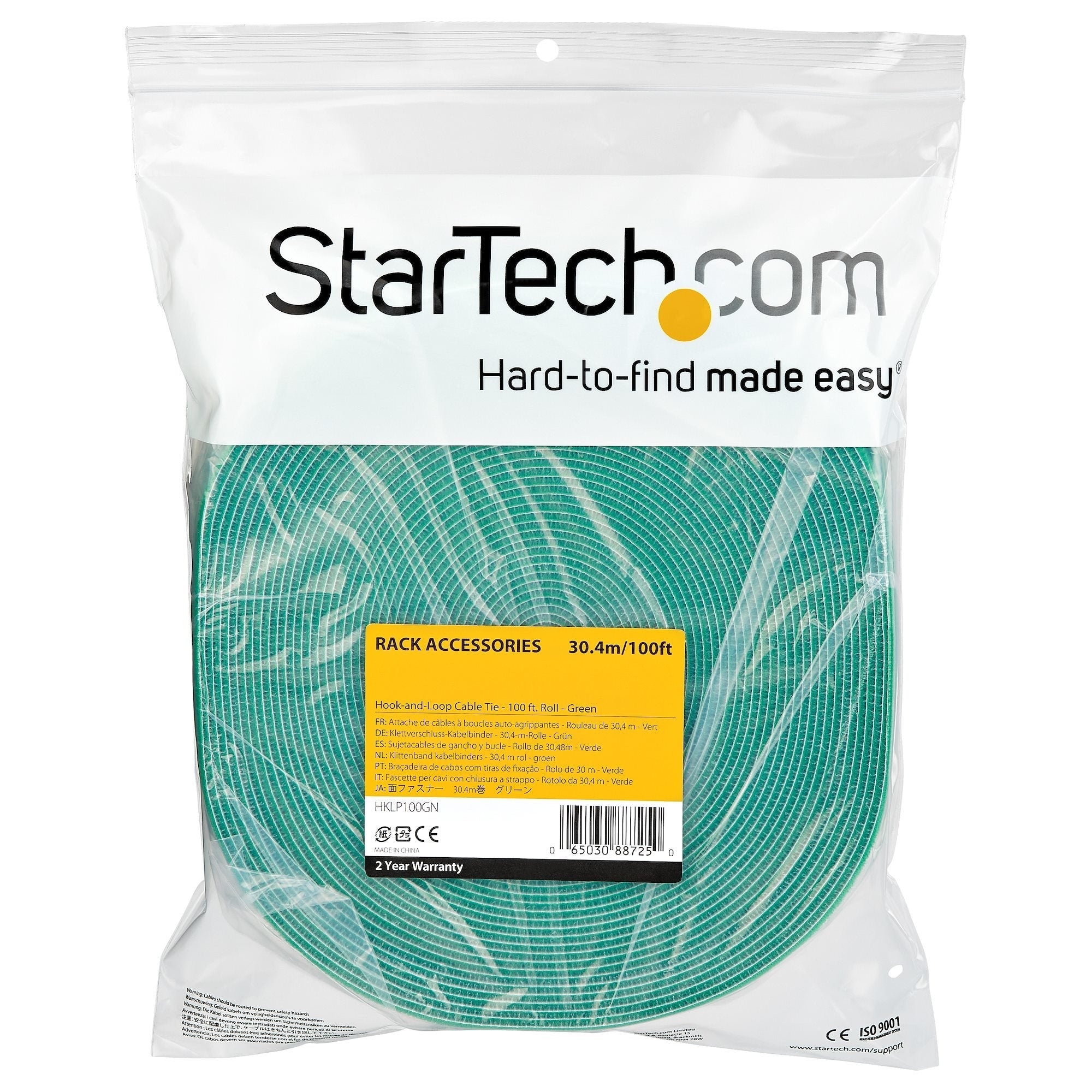 Startech Cinta De Velcro Sujetacable 30m Verde