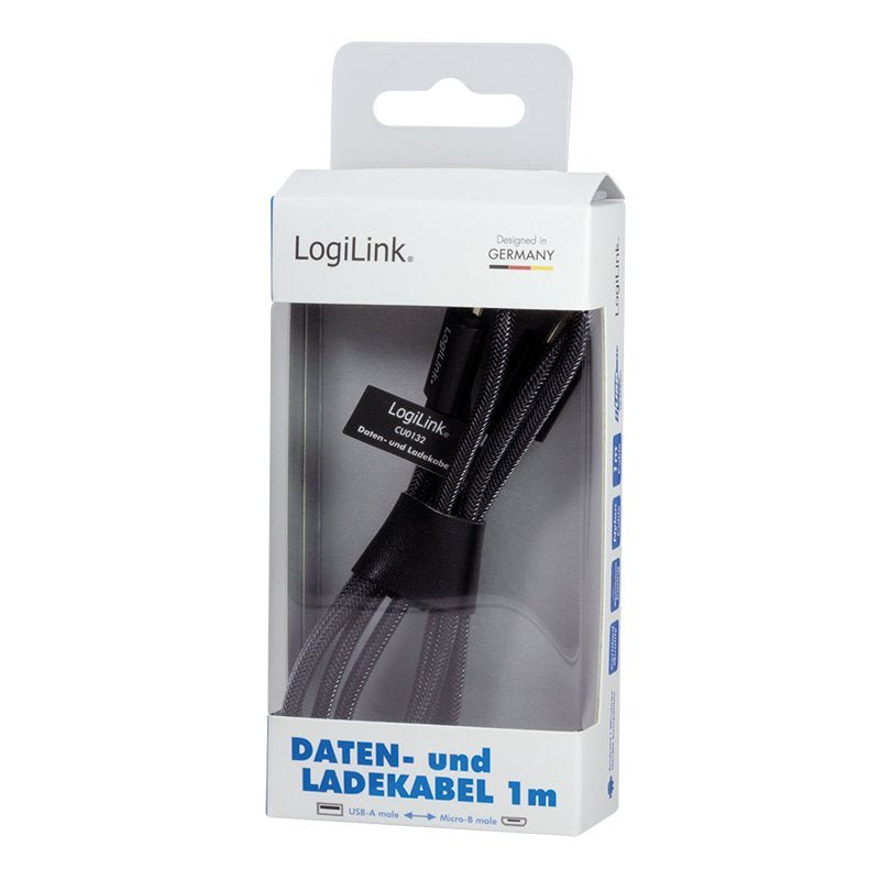 EAN 4052792050912 - LogiLink CU0132 cable USB USB 2.0 1 m USB A Micro-USB A Gris imagen 3