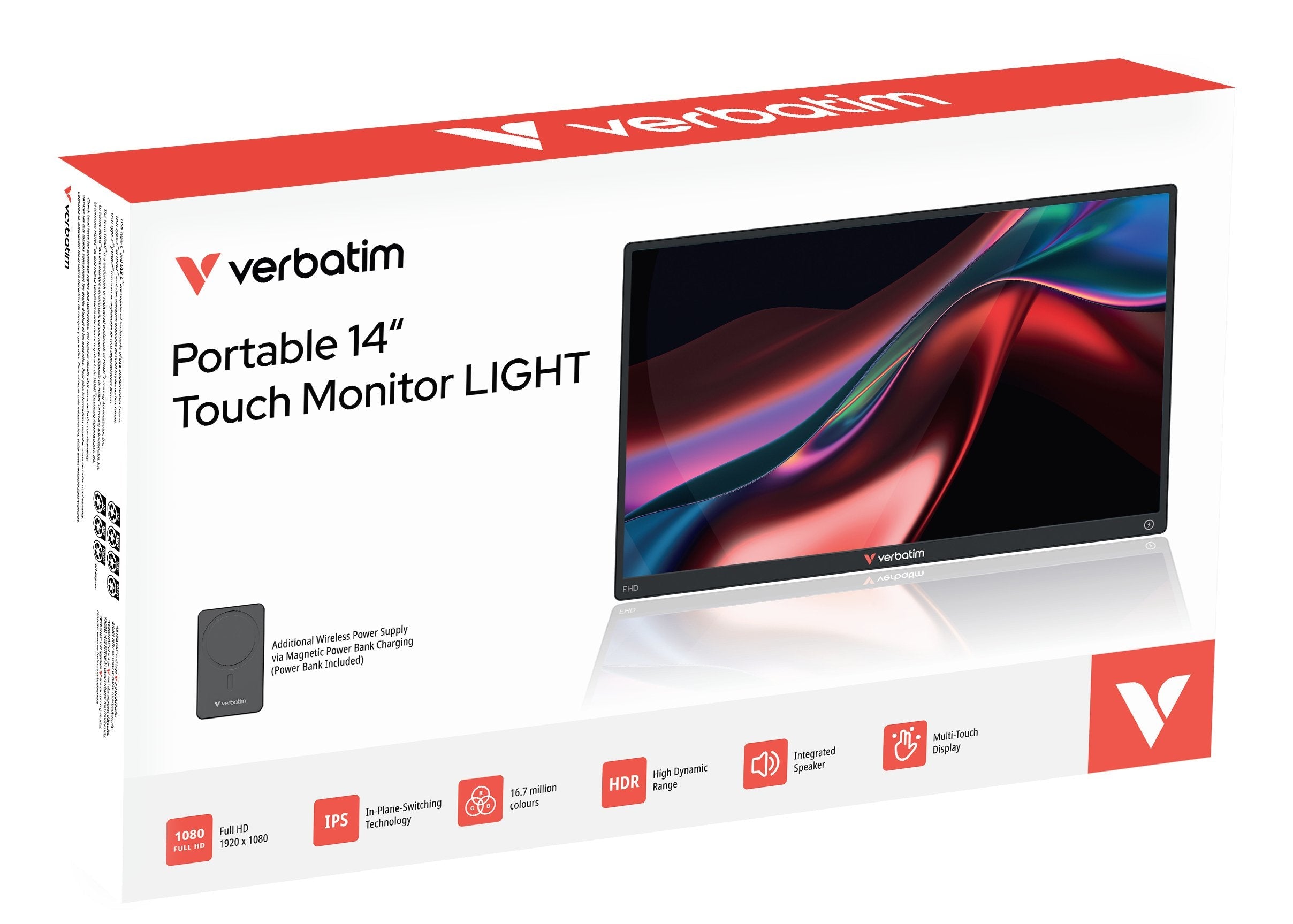 Portable 14 Fhd Touch Monitor  Light With Wireless Power