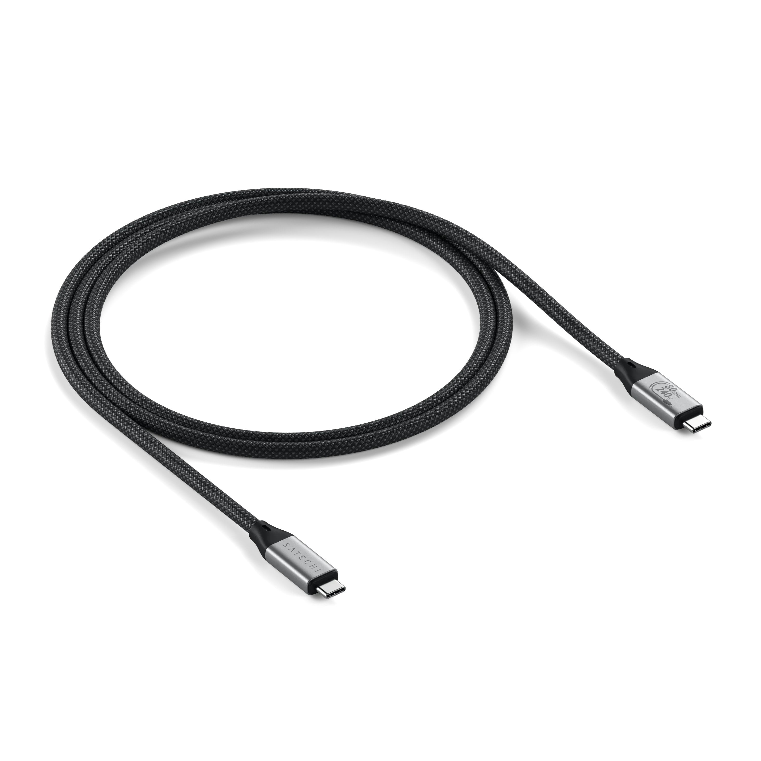 Satechi Usb4 V2 Pro Cable Cable Usb Usb4 Gen 4x2 1,2 M Usb C Plata, Negro