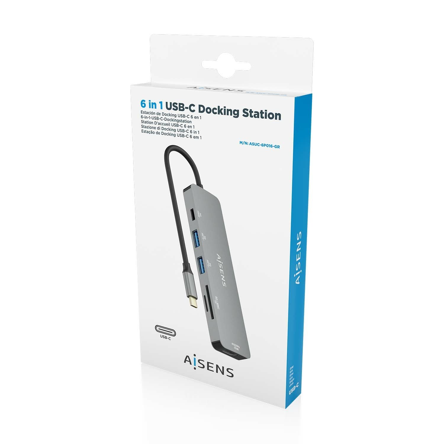 EAN 8436574709964 - AISENS ASUC-6P016-GR base para portátil y replicador de puertos Alámbrico USB 3.2 Gen 1 (3.1 Gen 1) Type- imagen 7