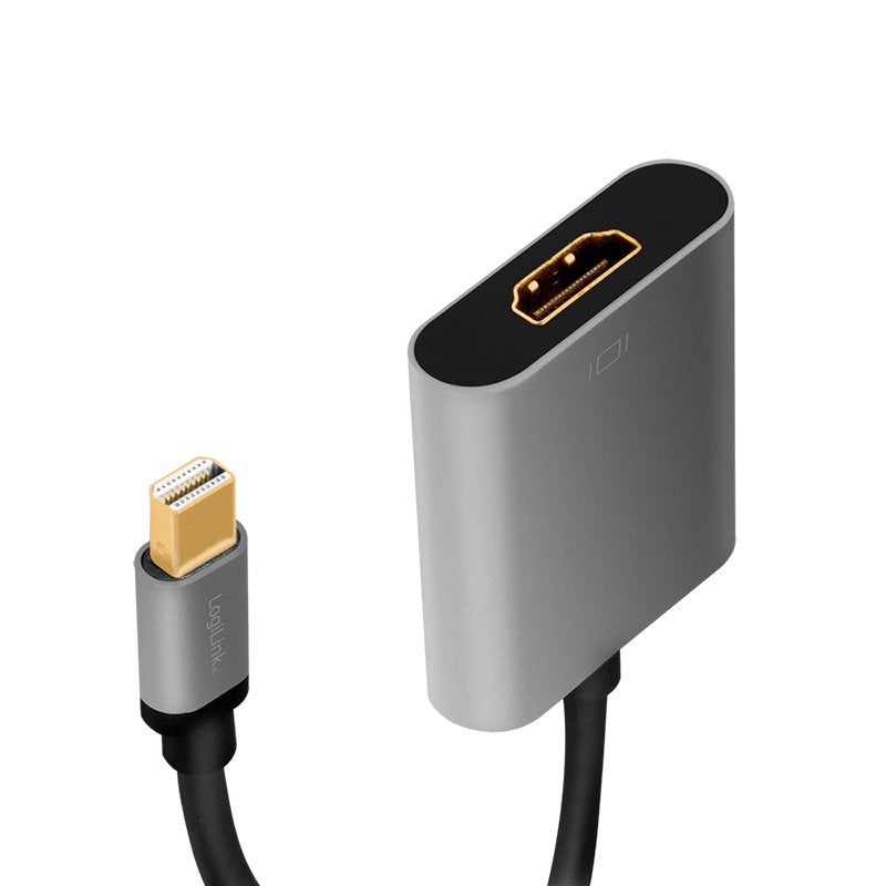 EAN 4052792062120 - LogiLink CDA0110 adaptador de cable de vídeo 0,15 m Mini DisplayPort HDMI Negro, Gris imagen 2