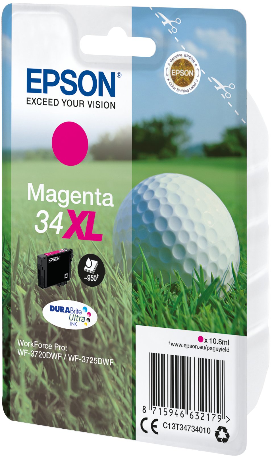 Tinta Original Epson 34xl Magenta Para  Wf-3720dwf/3725dwf