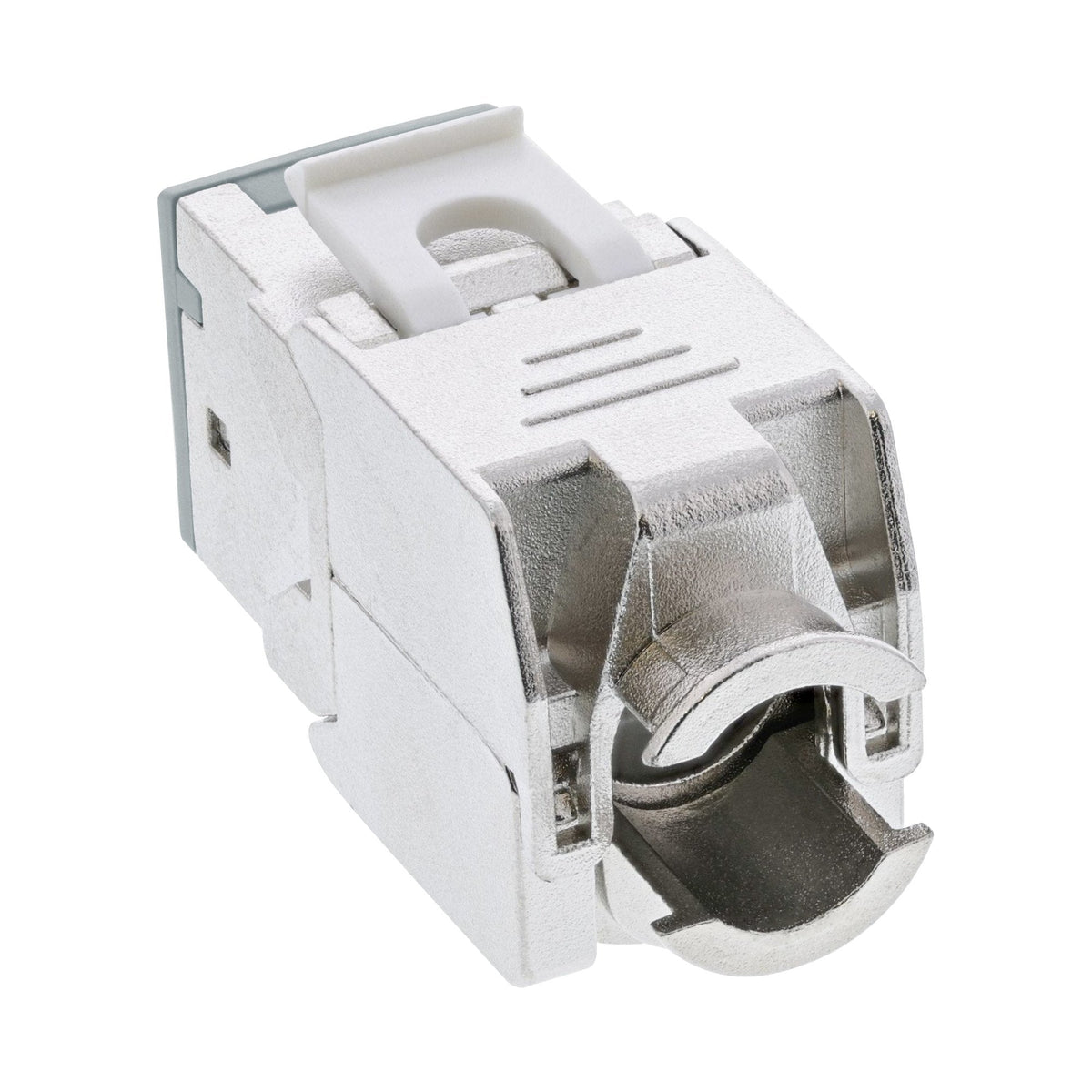 8 Piezas Pack Jack Inline Keystone Rj45, Blindado, Cat.6a, Gris