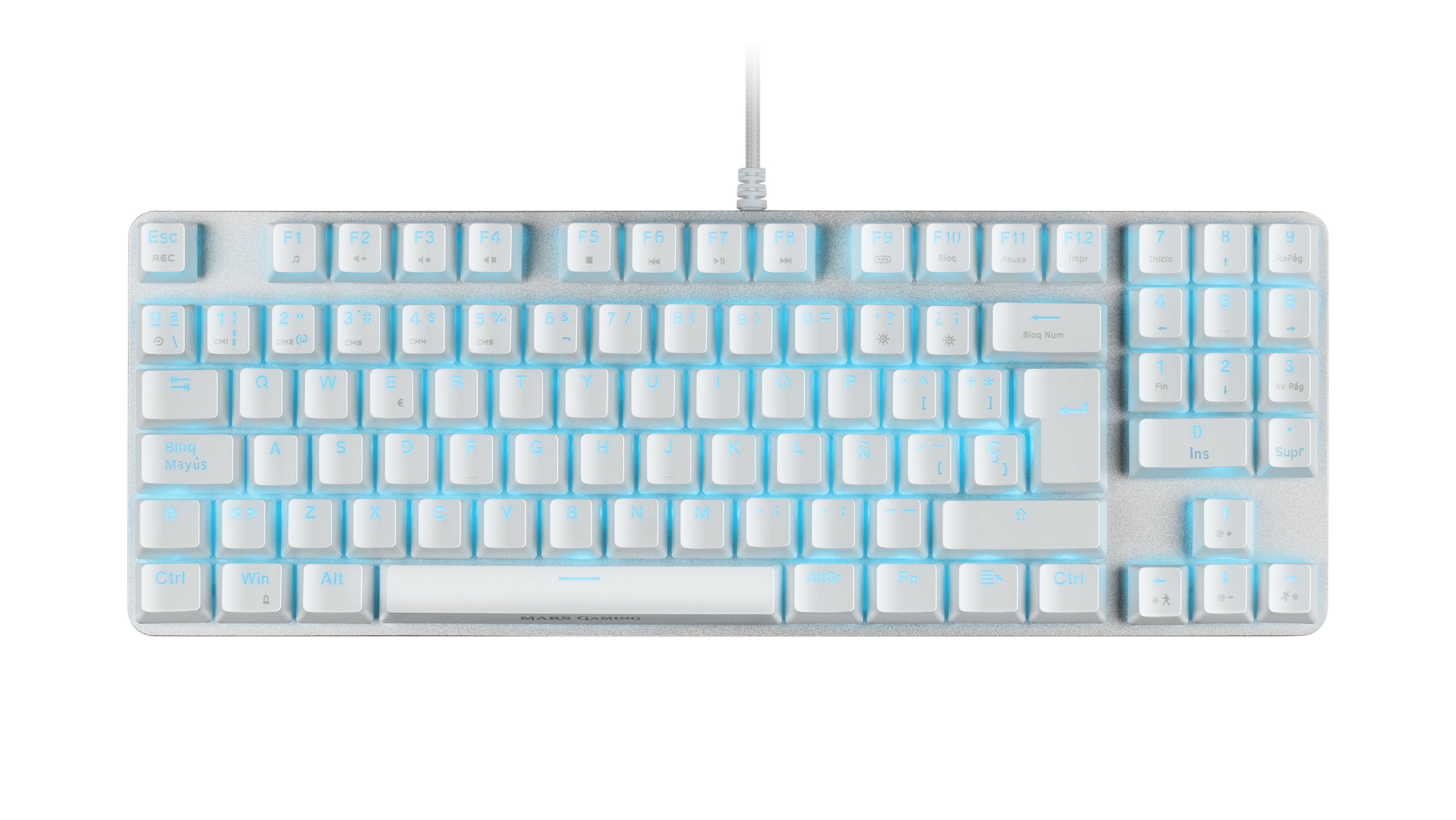 Mars Gaming Mkrevo Pro Teclado Mecanico - Tkl Con Pad Numerico - Switches Outemu Pro - Iluminacion Full Rgb - Base De