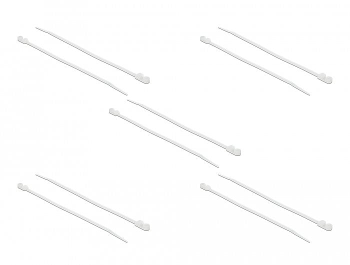 Delock Cablebinder Mit Befestigungsöse L 200 X B 4,8 Mm Weiss 10 Stück