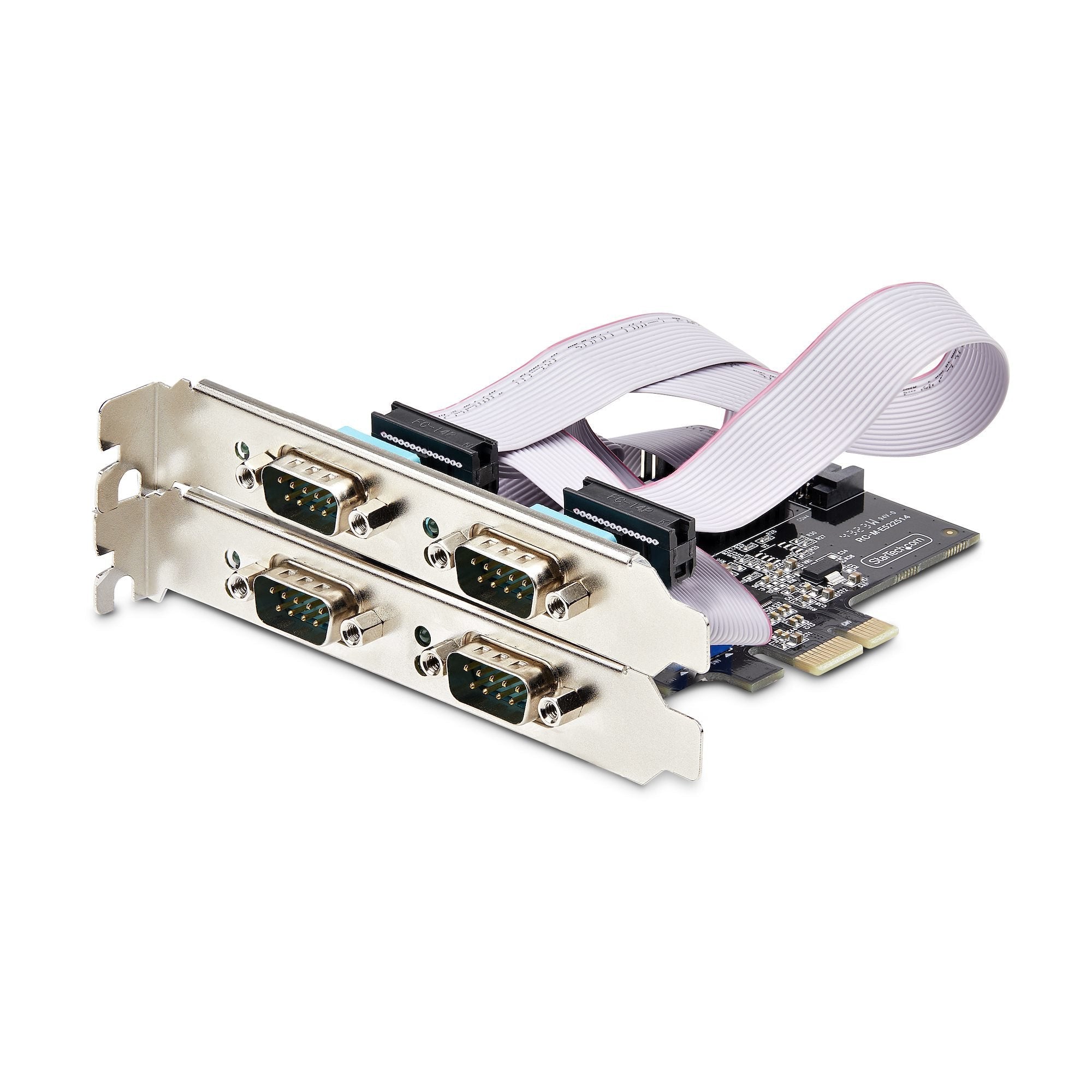 Startech Tarjeta Serie Pci Express De 4 Puertos Db9 - Serial Rs232/Rs422/Rs485 - Taa - Uart 16c1050 - Esd De Nivel 4 - Con Brackets De Perfil Bajo