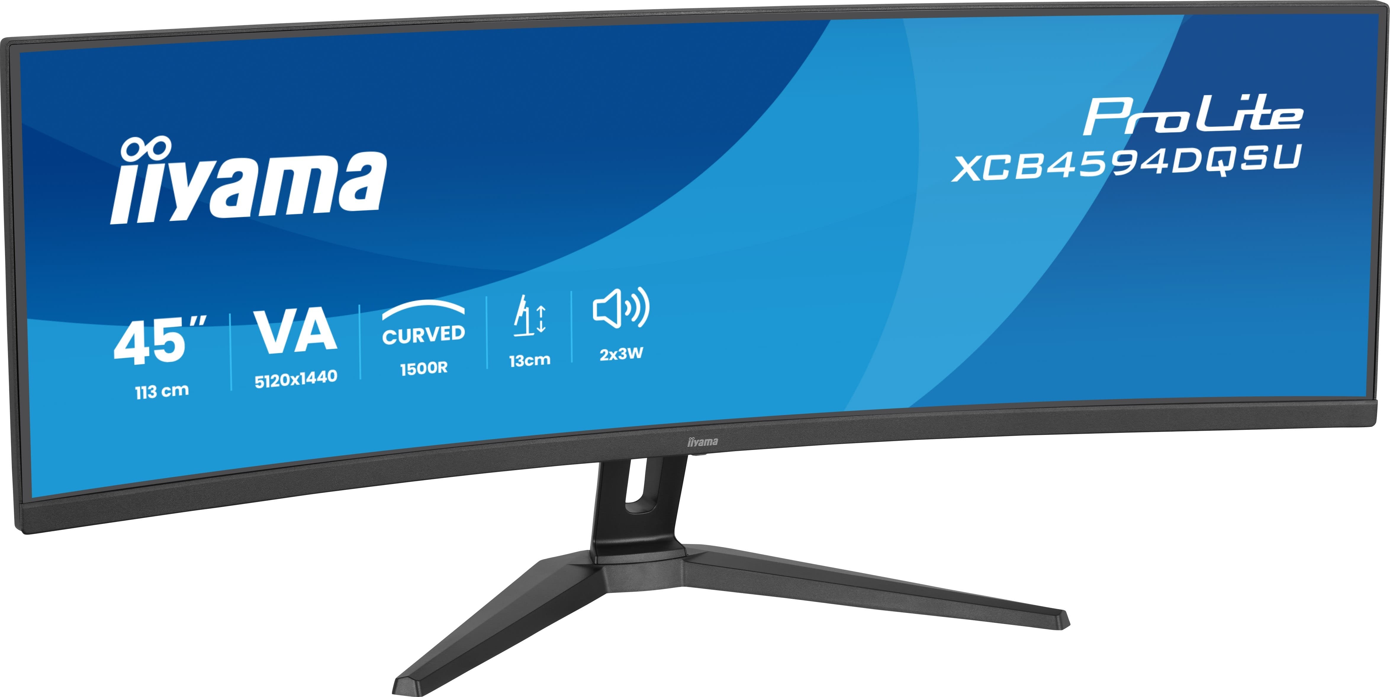 Monitor Iiyama Pantalla Curva Para Pc 113 Cm (45") 5120 X 1440 Pixeles Dual Qhd Led Panel Va Usb-C Hdmi Displayport
