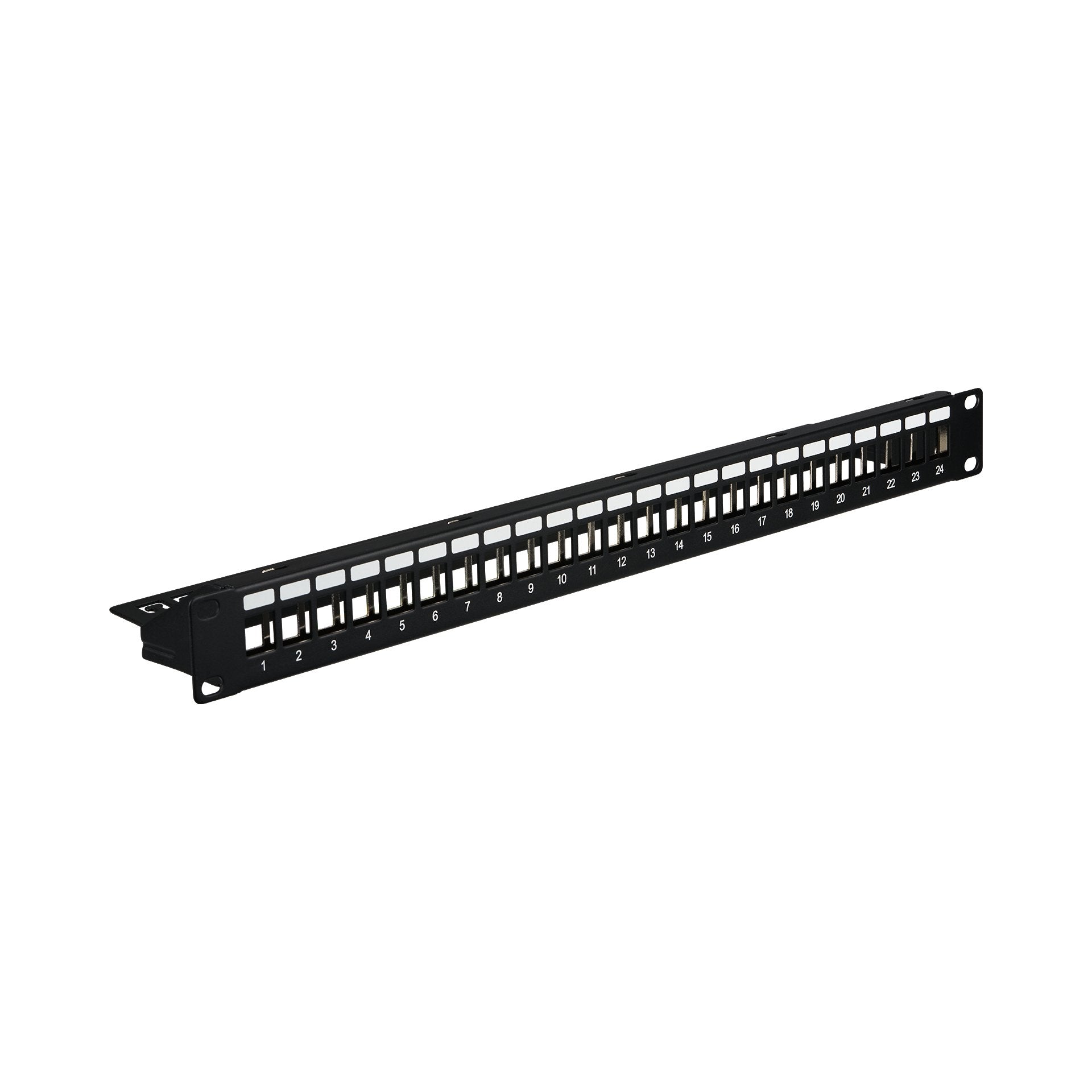 Verteilerfeld 19" 1he, 24-Port, Metall, Schwarz Ral9005