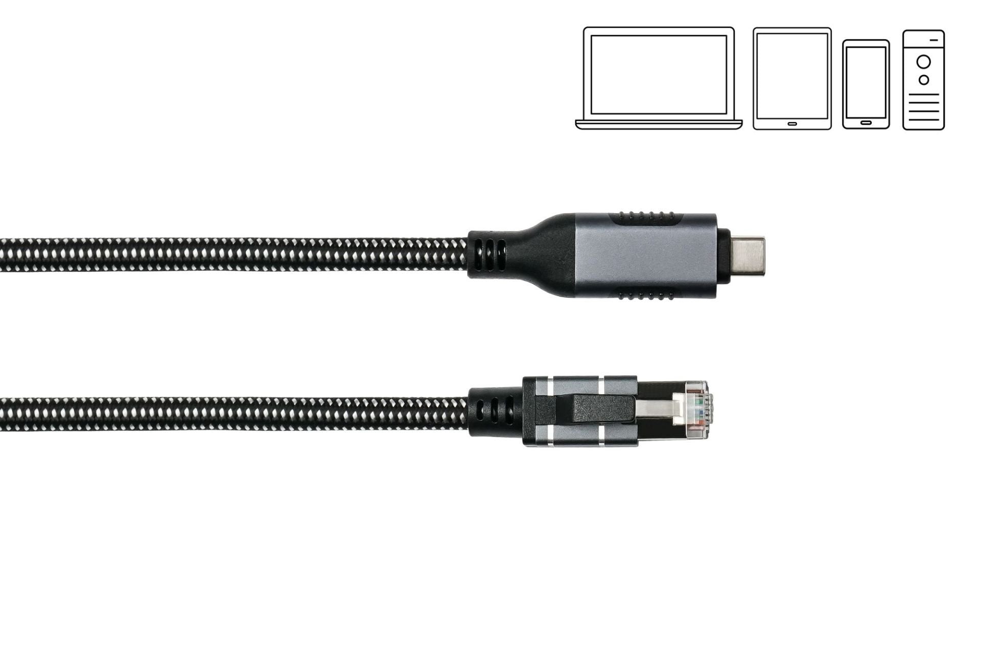 Good Connections Ethernet-Cable Usb-C Rj45, Anthrazit, 3,0m
