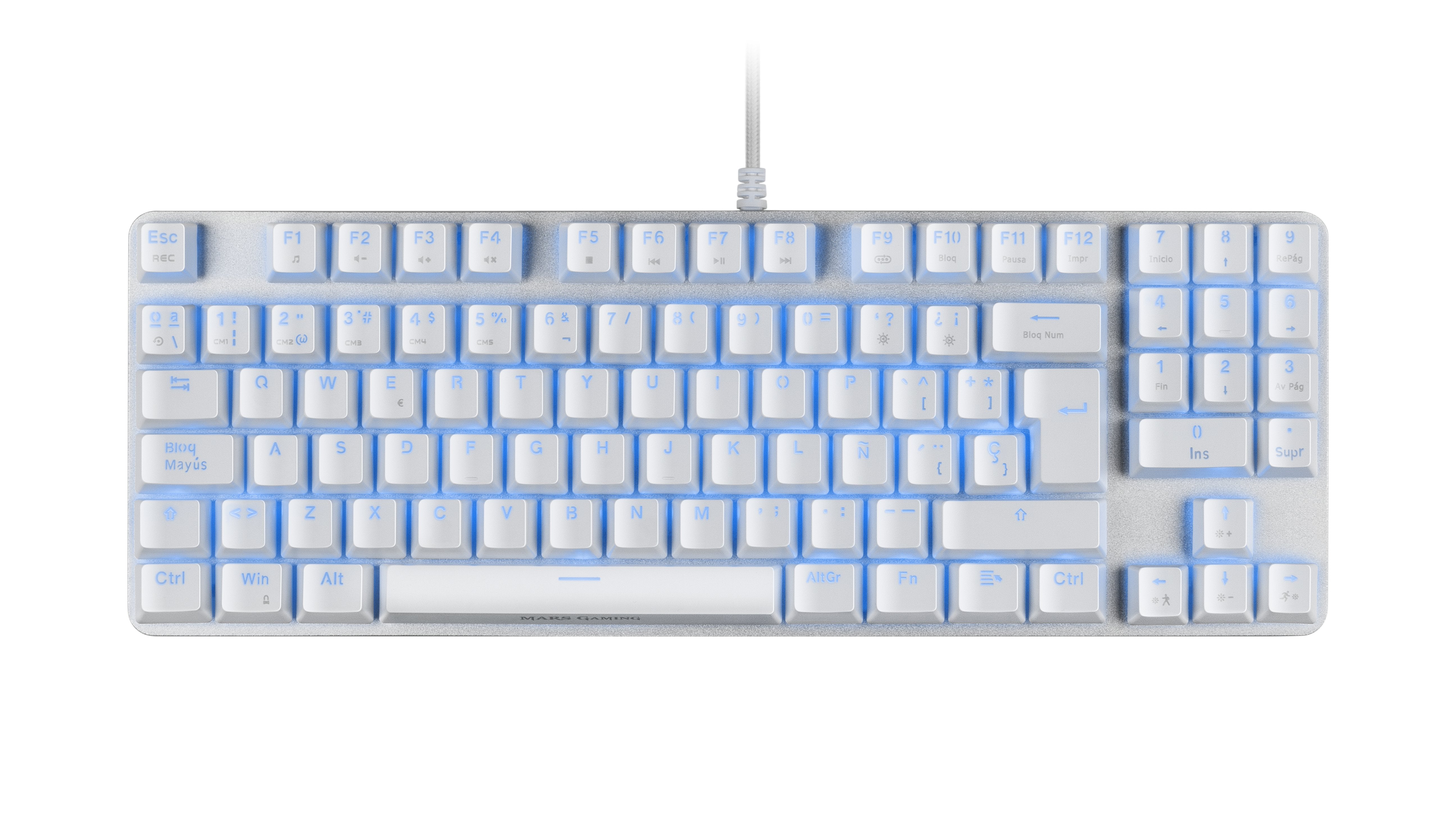 Mars Gaming Mkrevo Pro Teclado Mecanico - Tkl Con Pad Numerico - Switches Outemu Pro - Iluminacion Full Rgb - Base De