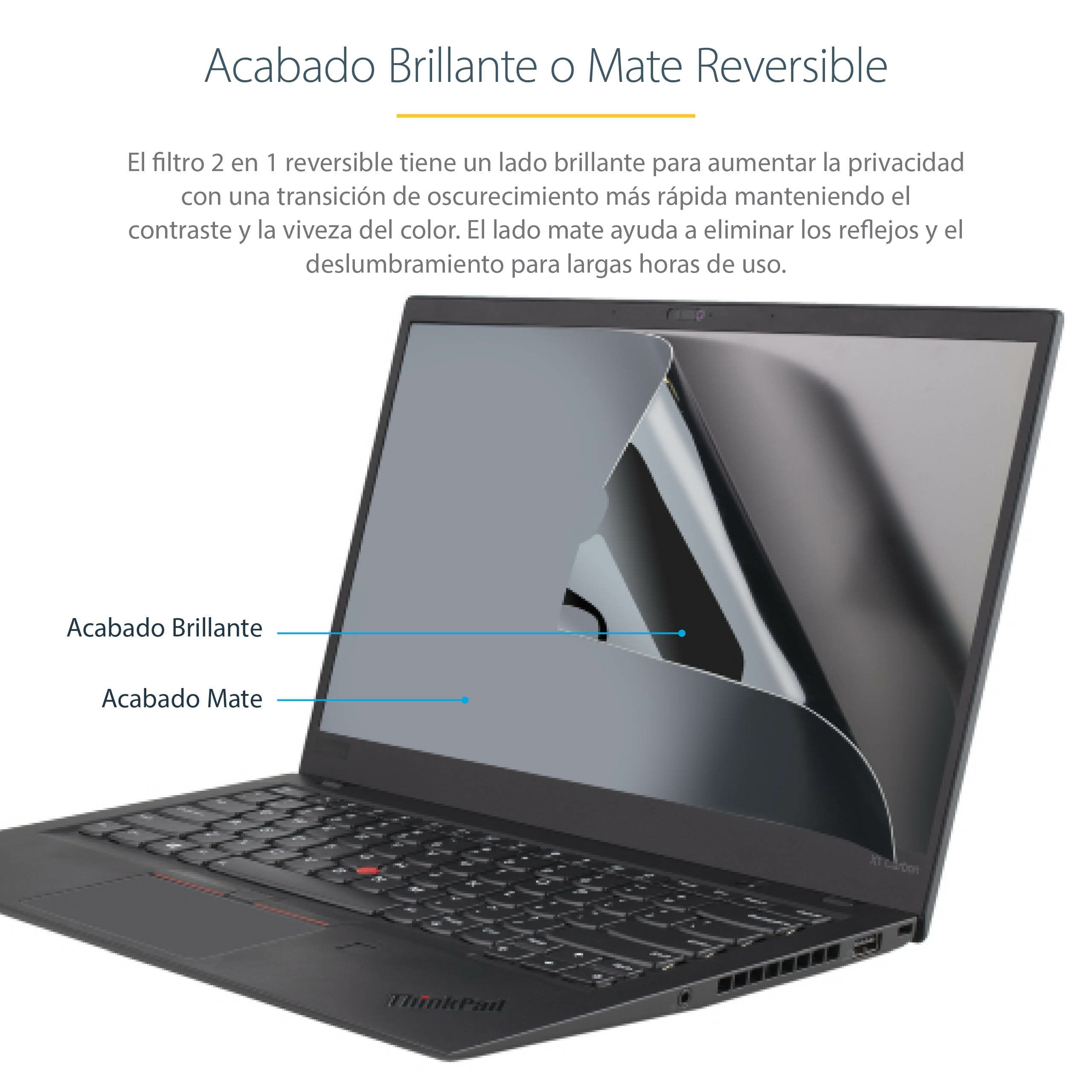 Startech.Com Filtro De Privacidad Para Portátil De 13,3in - Filtro Para Monitor Para Pantalla Ancha 16:9 - Protector De Pantalla - Reducción De Luz Azul Del 51% - Mate/Brillante