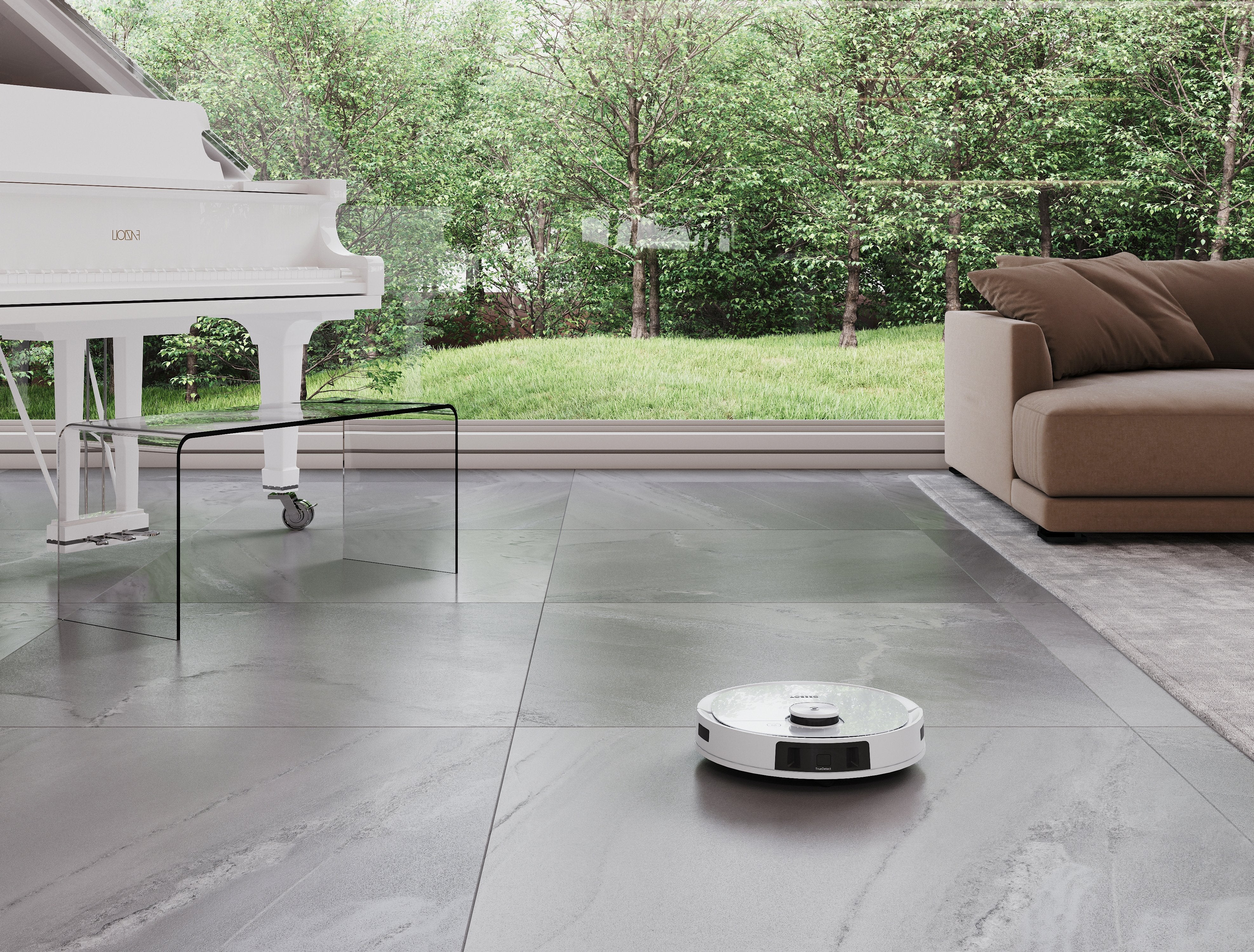 Robot Aspirador Ecovacs Deebot Ozmo T9+ Blanco Con Estación De Vaciado Automático