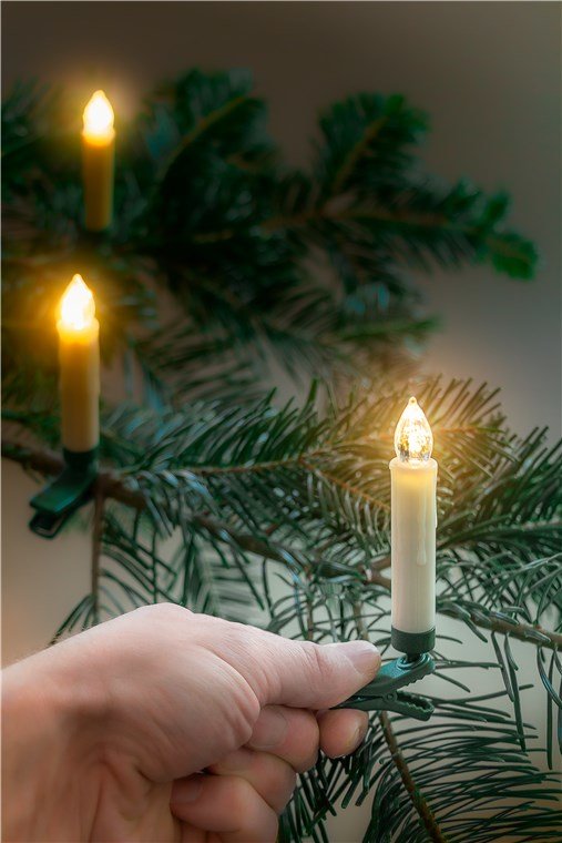 Kit 20 Velas Control Remoto Blancas Pinza Arbol