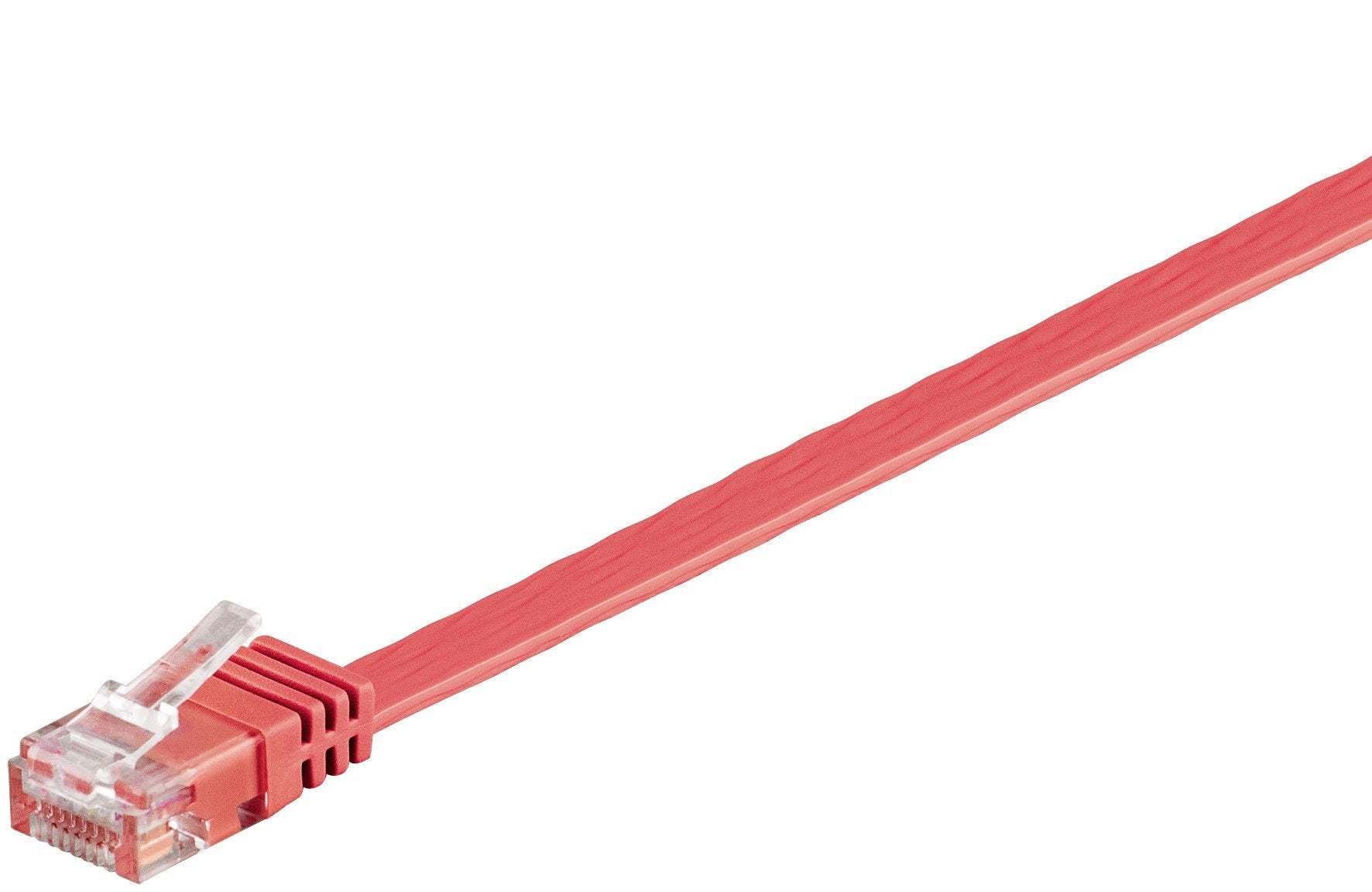 Latiguillo Cat 6, U-Utp,  3.00 M, Rojo, Plano Cu-Pvc