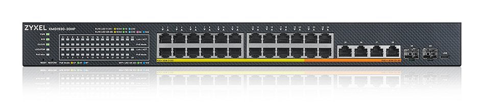 Zyxel Xmg1930-30hp  24-Port 2.5gbe Smart Managed Layer 2 Poe 700w     22xpoe+/8xpoe++ Switch With 4 10gbe And 2 Sfp+ Uplink