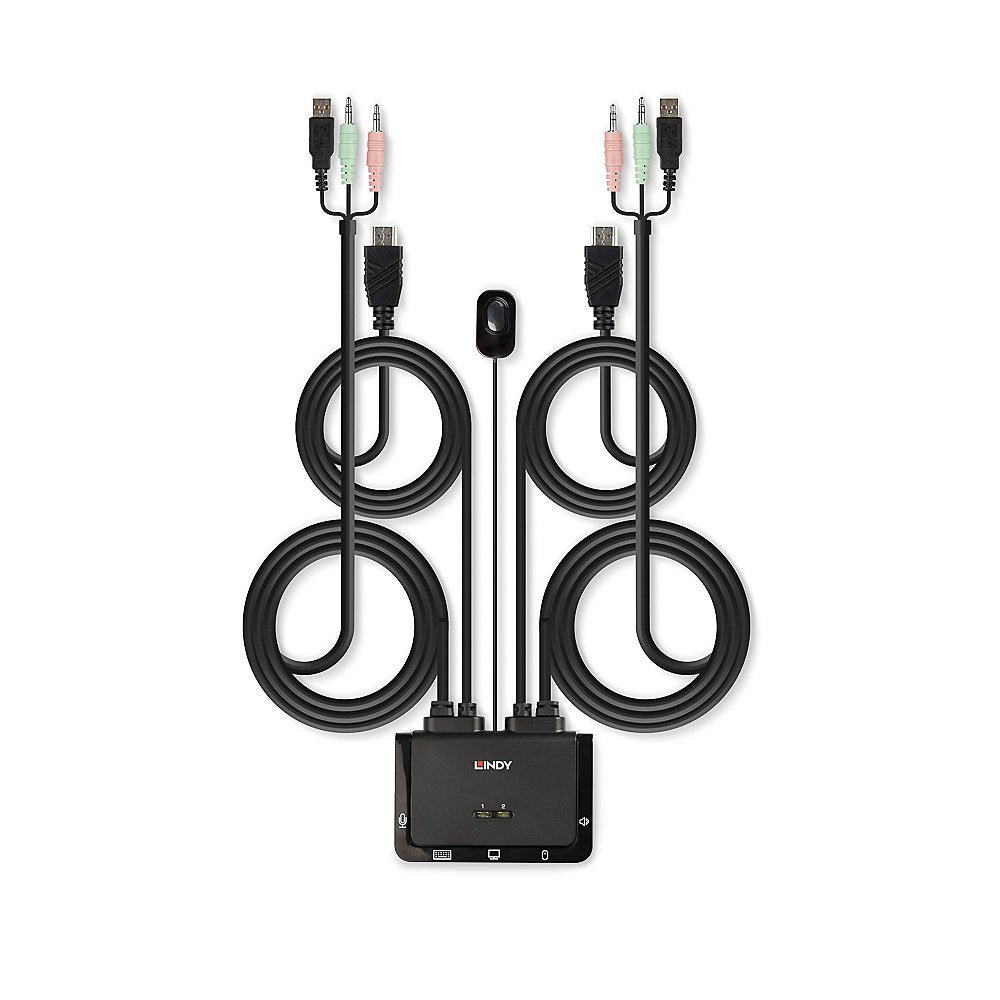 Lindy Conmutador Kvm Hdmi 10.2g, Usb 2.0 Y Audio