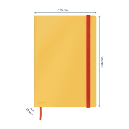 Leitz Cuaderno De Notas Cosy Touch 80h Cuadriculado T/Dura Cierre C/Goma Din B5 Amarillo