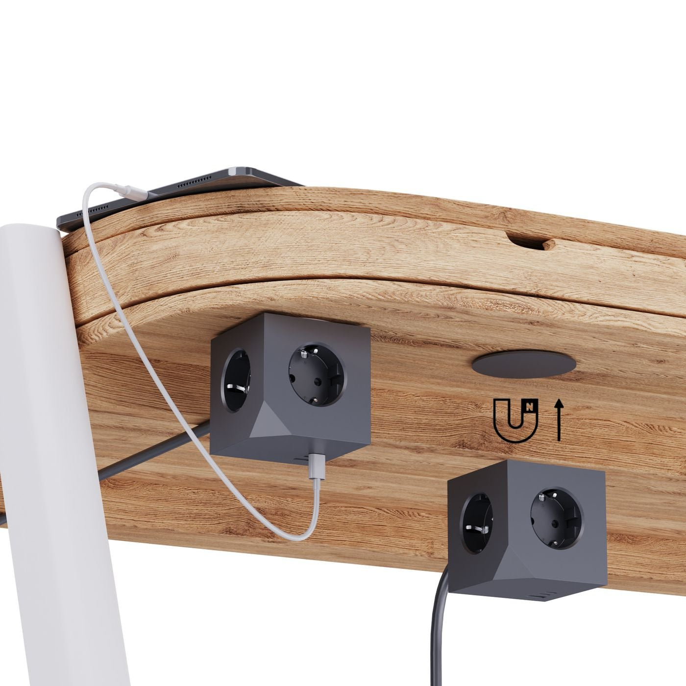 Power Cube, 3 Schuko Outlets  With Magnetic Function, 2
