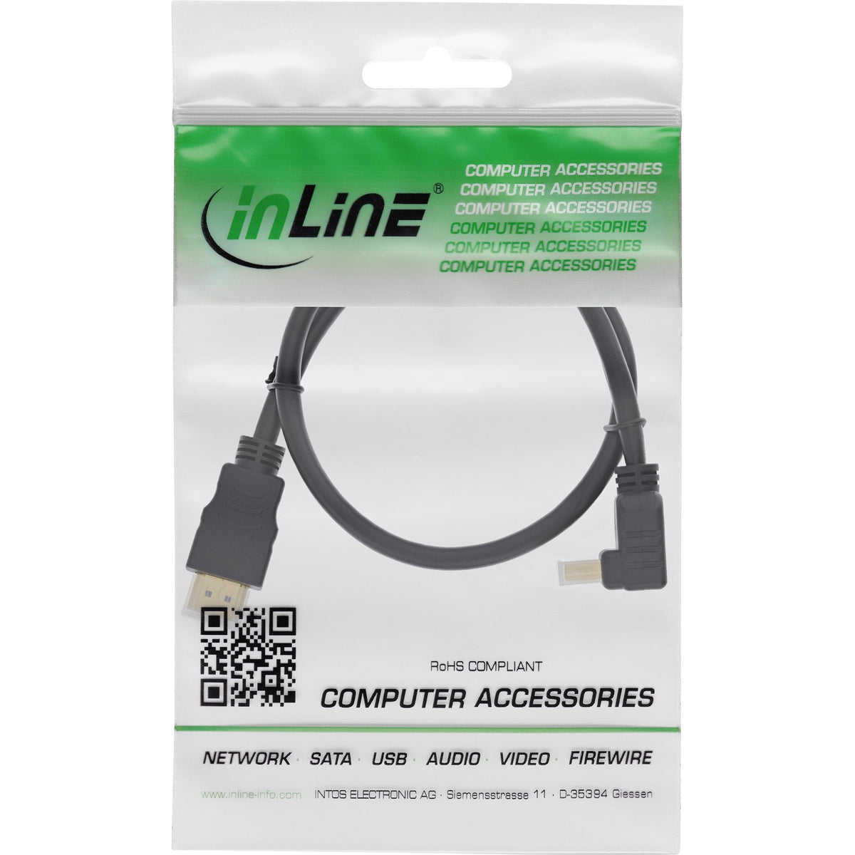 Cable Hdmi De Inline Con Ethernet En Ángulo De 0,5 M
