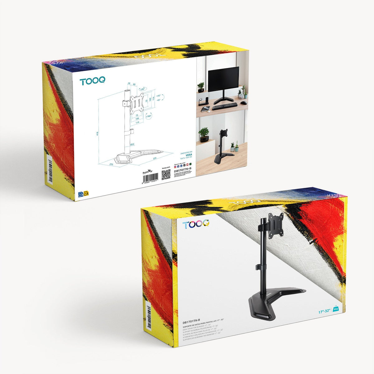 EAN 8433281012011 - TooQ DB1701TN-B soporte para monitor 81,3 cm (32") Escritorio imagen 8