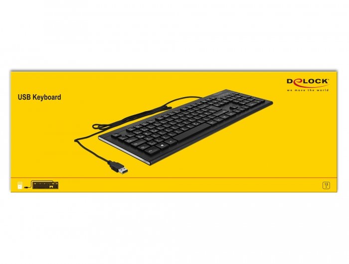 Delock Usb Tastatur Kabelgebunden 1,5 M Negro (Water-Drop)