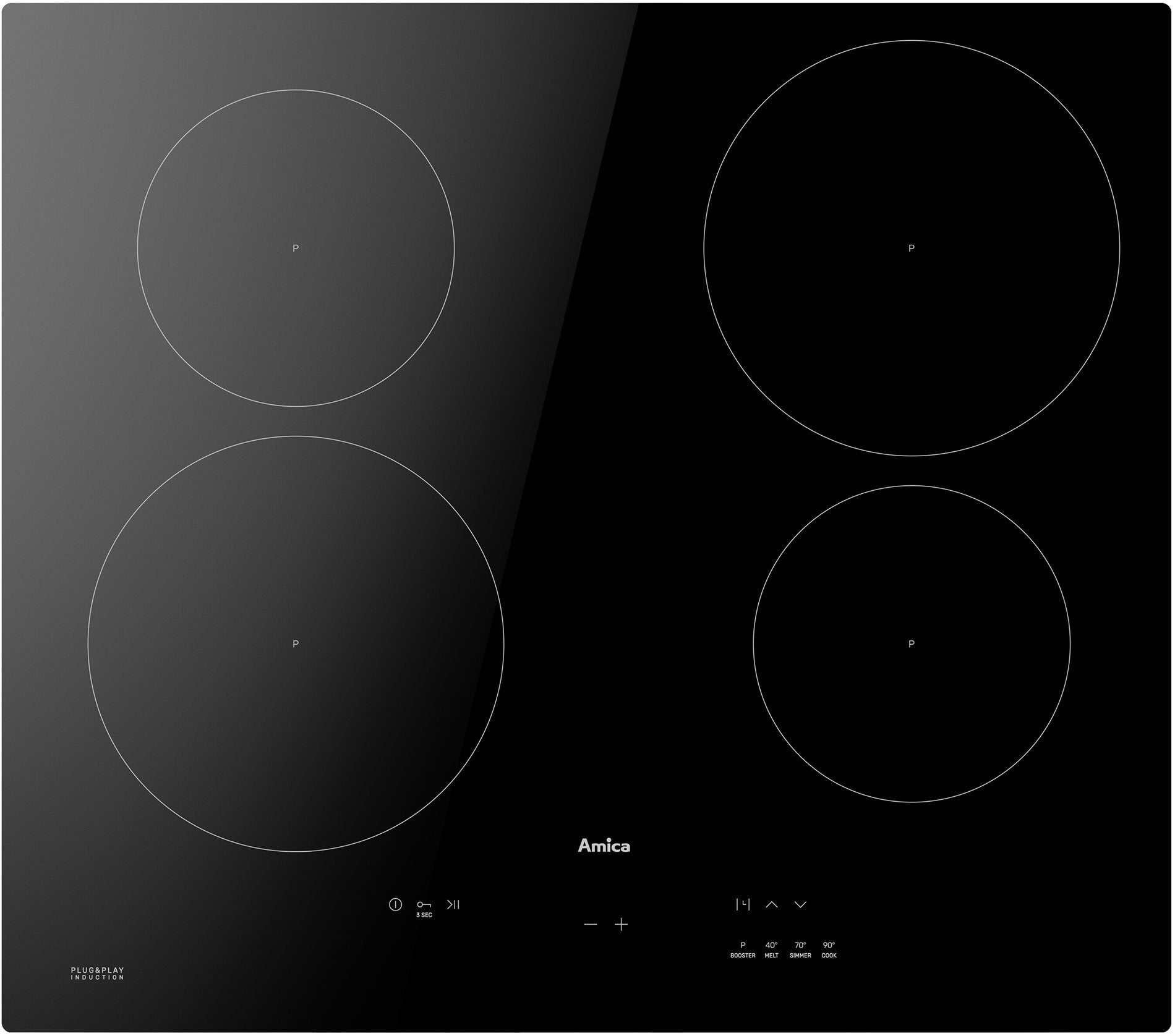EAN 5906006215873 - Amica DI 6410 PPB hobs Negro Integrado 59.2 cm Con placa de inducción 4 zona(s) imagen 1