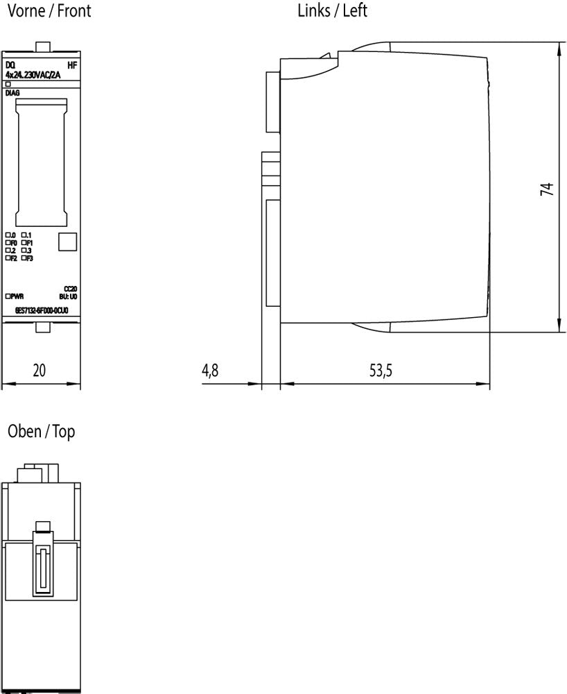 Siemens 6es7132-6fd00-0cu0 6es71326fd000cu0 Sps-Digitalausgangsmodul - Ethernet
