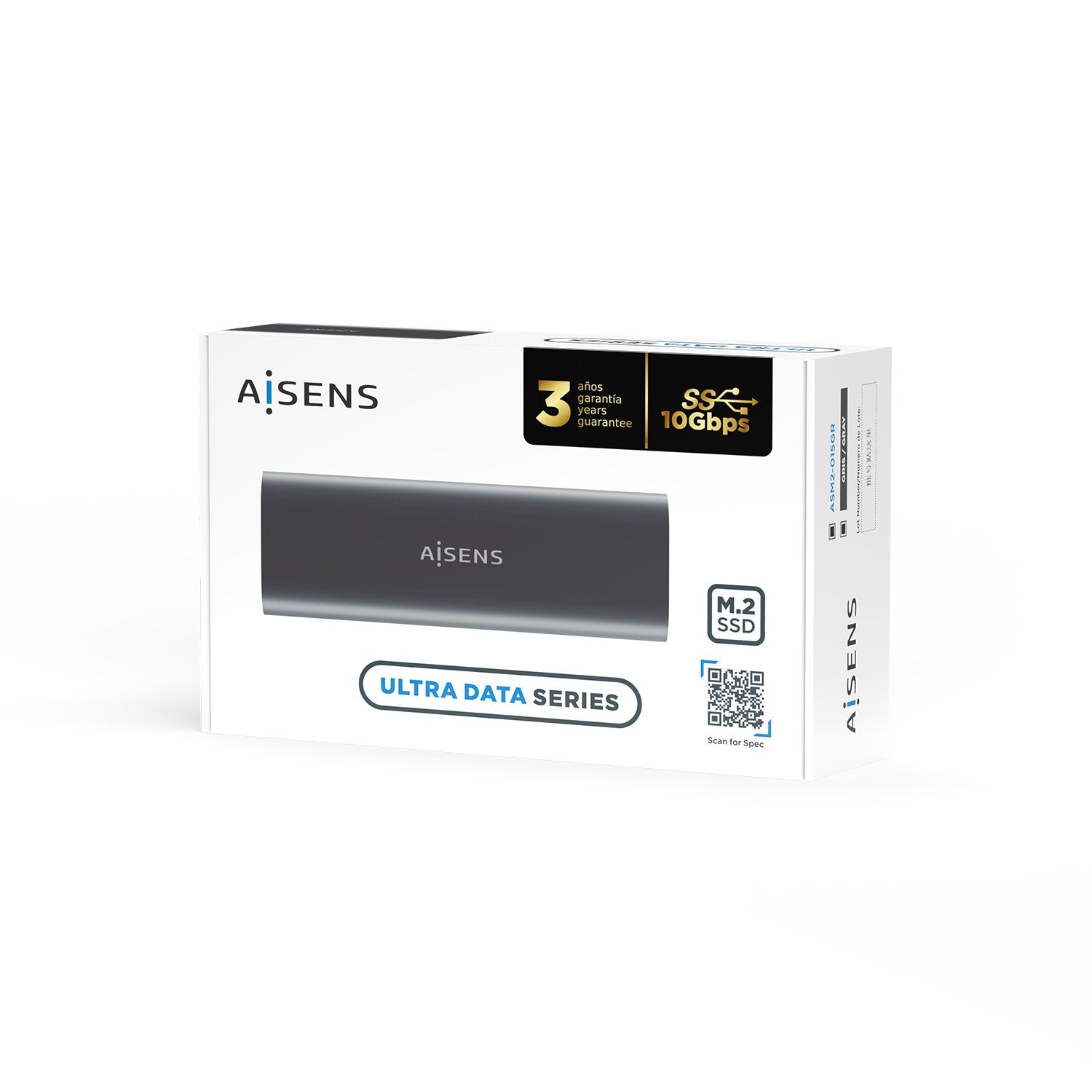 Aisens Caja Externa Para Disco Ssd M.2 Sata Nvme Usb 3.1  Sin Tornillos Asm2-015gr