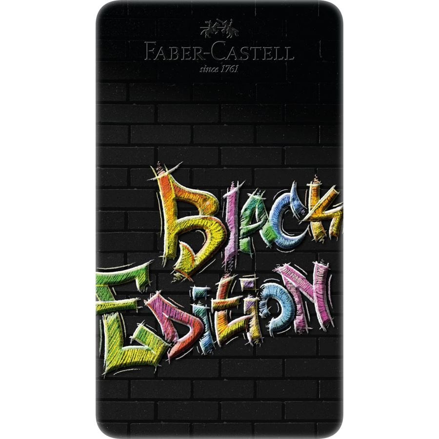 Lápices De Colores Faber-Castell Black Edition, Juego De 12, Negro, Estuche De Metal