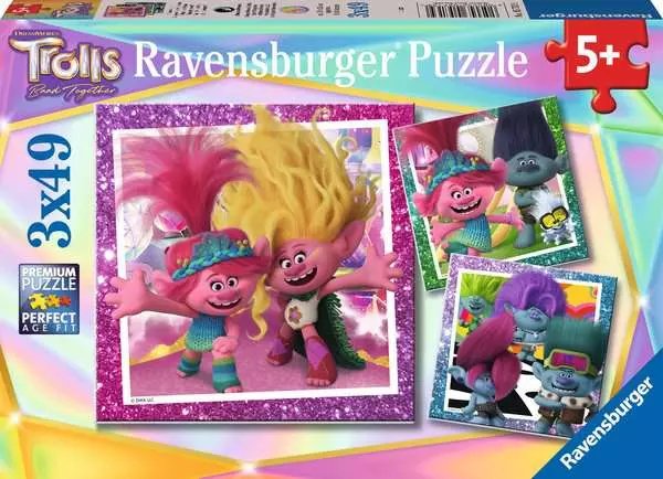 Ravensburger Puzzle Infantil Trolls 3 3x 49 Piezas 05713