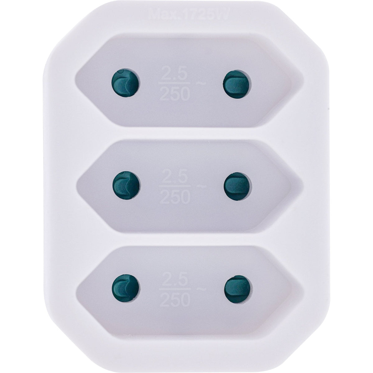 Inline® Power Adapter, Earthing Contact Plug A 3x Euro Socket, White